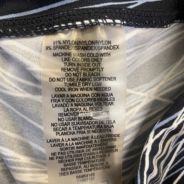 Calvin Klein Women's Size M Black-White Striped Capri Activewear Pants