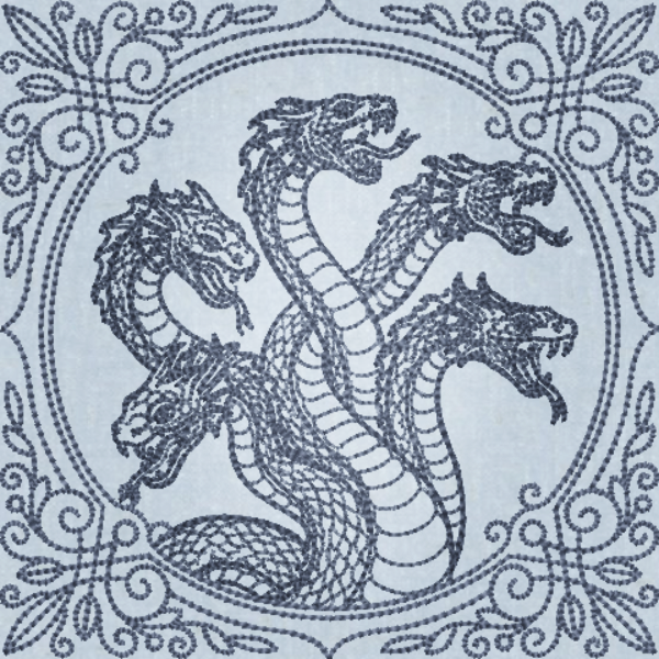 Creature Feature Quilt Square - Hydra