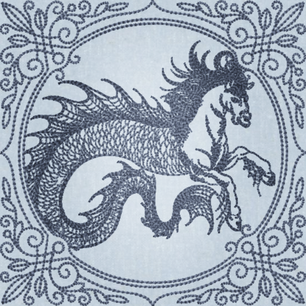 Creature Feature Quilt Square - Kelpie