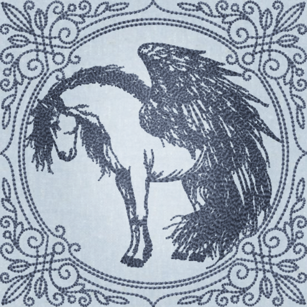 Creature Feature Quilt Square - Pegasus