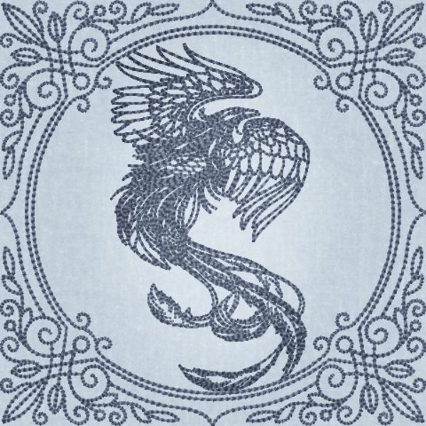 Creature Feature Quilt Square - Phoenix