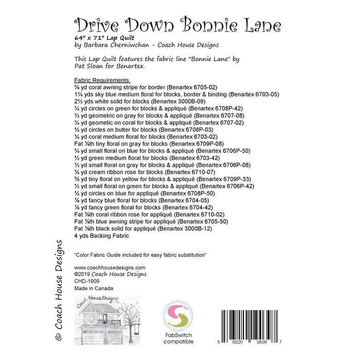 Drive Down Bonnie Lane Downloadable PDF Quilt Pattern