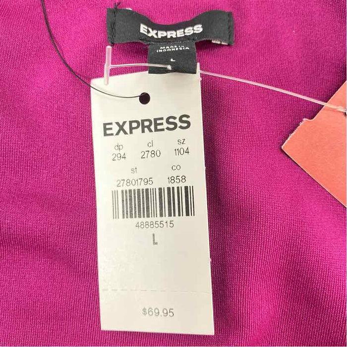 Express Size L Women's Solid Fuschia Empire Waist Sleeveless Sheath Dress