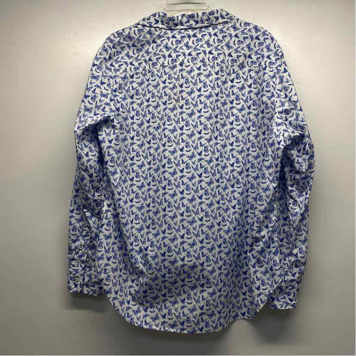 Frank & Eileen Est 1947 Size L Women's Blue-White Print Button Up Shirt