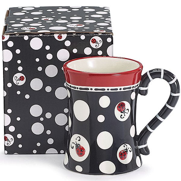 Ladybug Dots 13 oz. Ceramic Coffee Mug and Tea Cup