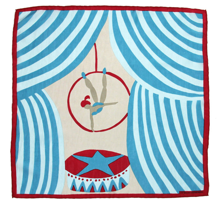 Les Belles Vagabondes Turquoise Mini Luna Park Silk Scarf - Precious Sparkle
