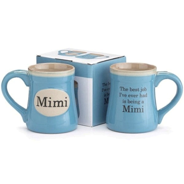 Blue MimiMessage 18 oz. Porcelain Mug with Box