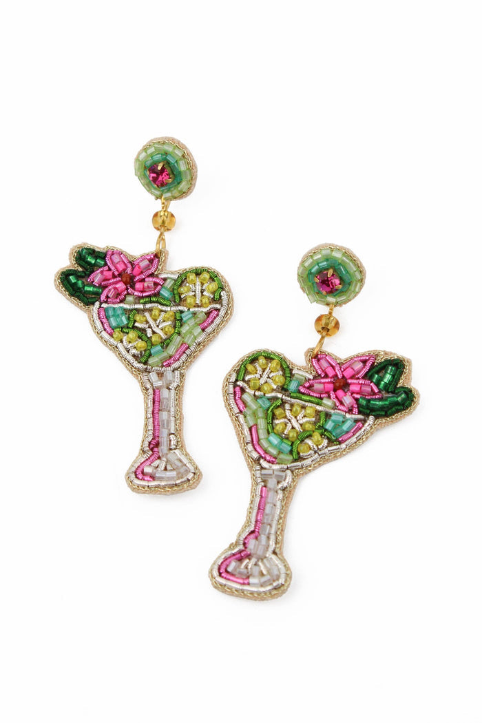 My Doris LIME COCKTAIL BEADED EARRINGS - Precious Sparkle