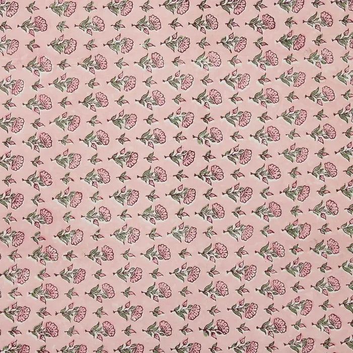 Paper Mirchi Block Printed Wrapping Paper Ditsy Floral Blush - Precious Sparkle