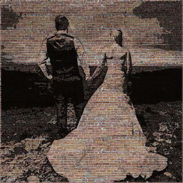 Round Rock Stone Photo Pencil On Wall Drawing Slate Background 4