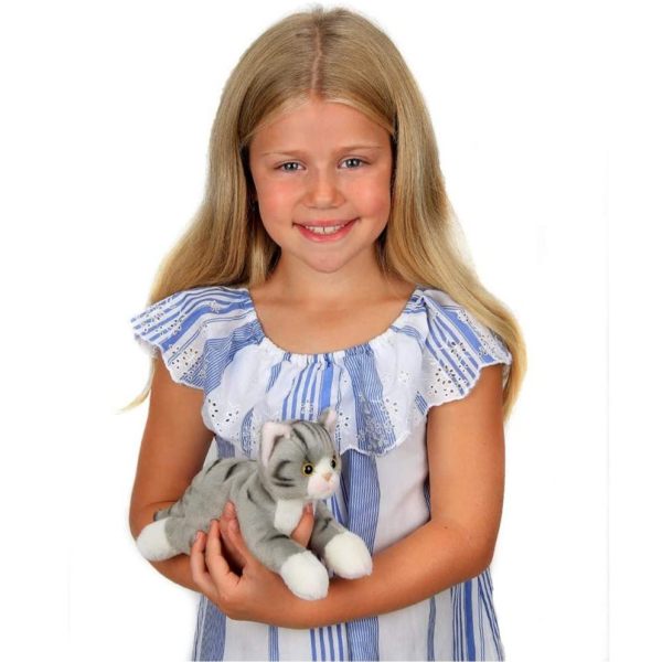 Plush Stuffed Animal Gray Tabby Cat Lil' Socks Huggable