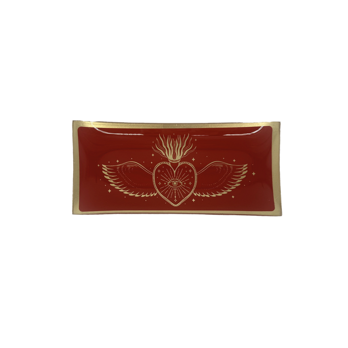 Red Rectangular Ex-voto Tray - Precious Sparkle
