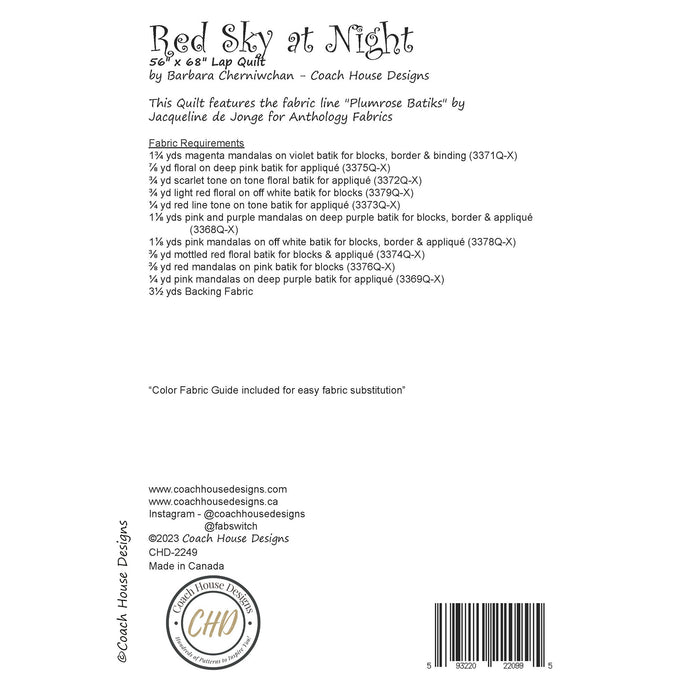 Red Sky at Night Downloadable PDF Quilt Pattern