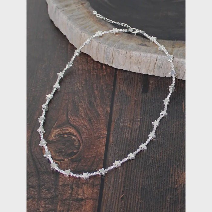 Suzie Blue Simple Single Strand Star Necklace - Precious Sparkle