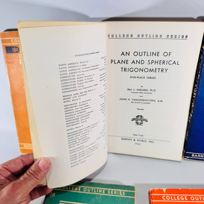 1940s Mathematics Textbook Bundle 5 Barnes & Noble College Outline Series Books Algebra Calculus Geometry Trigonometry