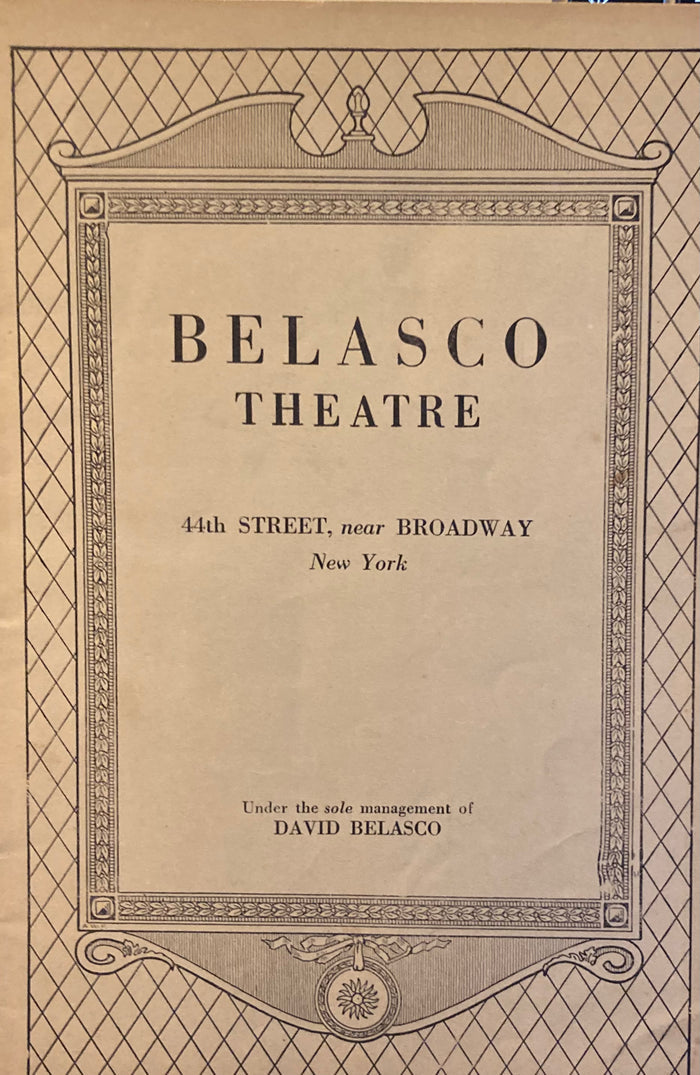 Belasco Theatre, NY. Lenore Ulric starring in "Lulu Belle." Aug. 16, 1926.