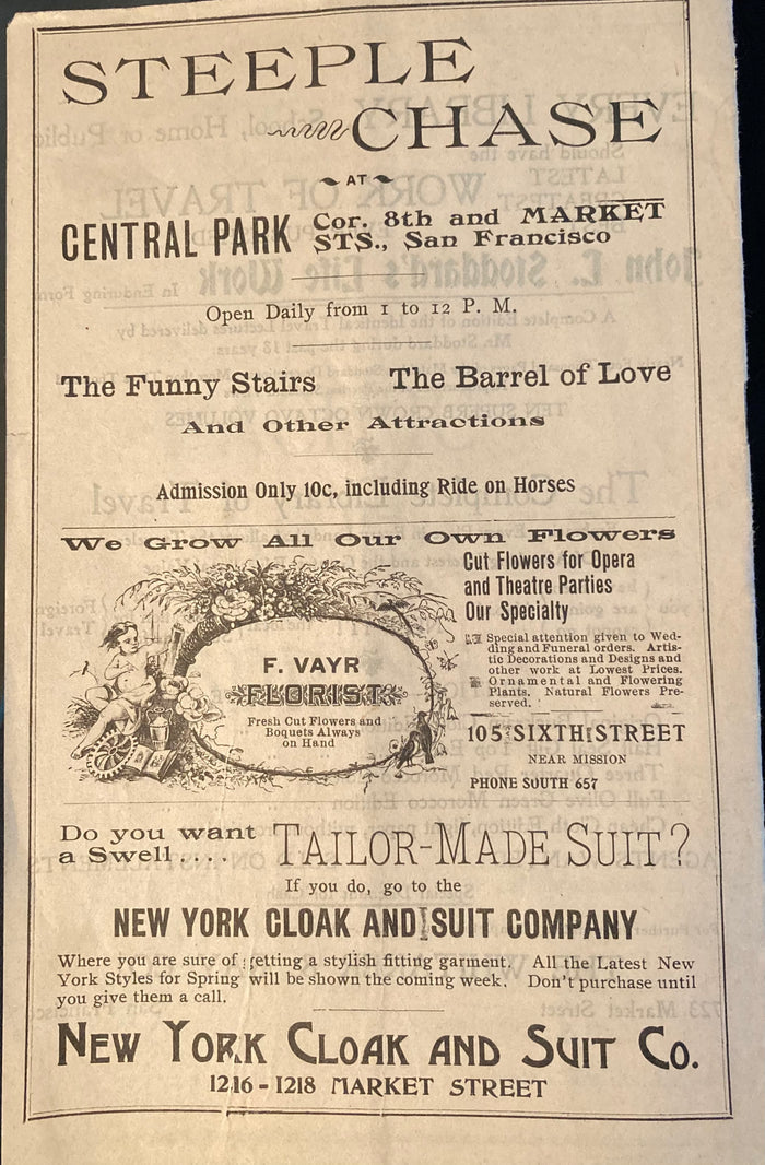 Columbus Theatre, SF. "On and Off." By Alexandre Bisson. (1899)