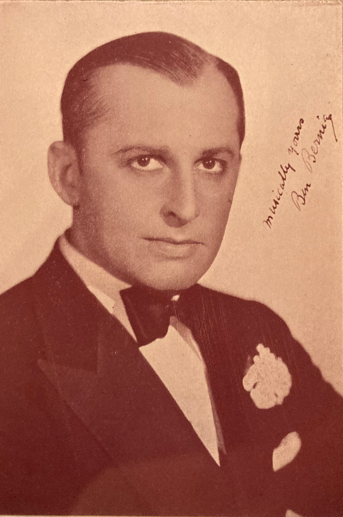 (Ambassador Hotel - Cocoanut Grove) Table Card Announcement. Ben Bernie. Tuesday, January 5, 1943.