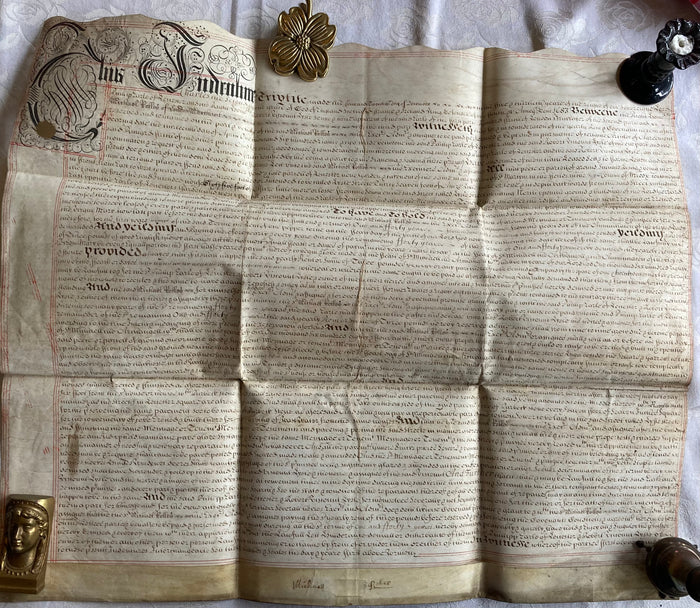 (Leicester Square) Handwritten Indenture on Vellum. (1683)