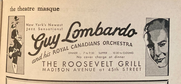 Theatre Masque, NY. "Rope's End." Oct. 14, 1929. (Hitchcock association)