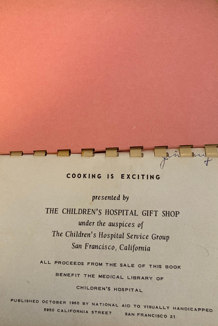 (SF) Cooking is Exciting. Children's Hospital Service Group. (1960)