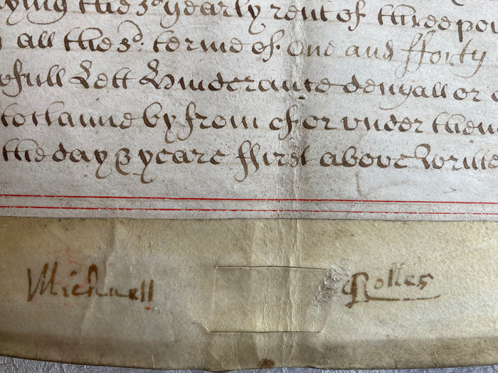 (Leicester Square) Handwritten Indenture on Vellum. (1683)