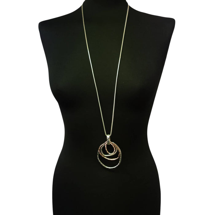 Abstract Circle Pendant Necklace - Precious Sparkle