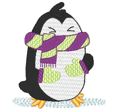 Adorable Penguins-BEC [4x4] 11742  Machine Embroidery Designs