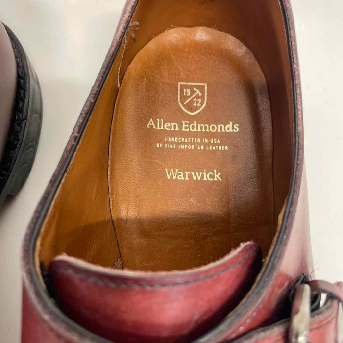 Allen Edmonds Warwick Shoe Size 8 EEE Brown Leather Solid Buckle Men's Shoes