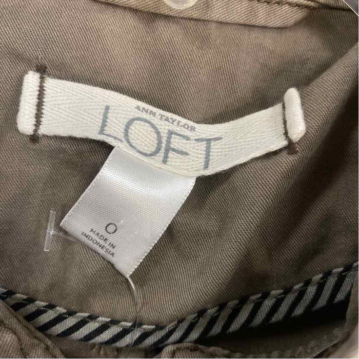 Ann Taylor Loft Women's Size 0-XS Taupe Solid Utility Jacket