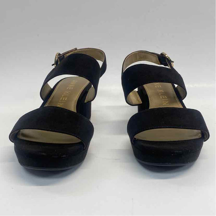 Anne Klein Size 7.5 Women's Black Solid Strappy Sandals