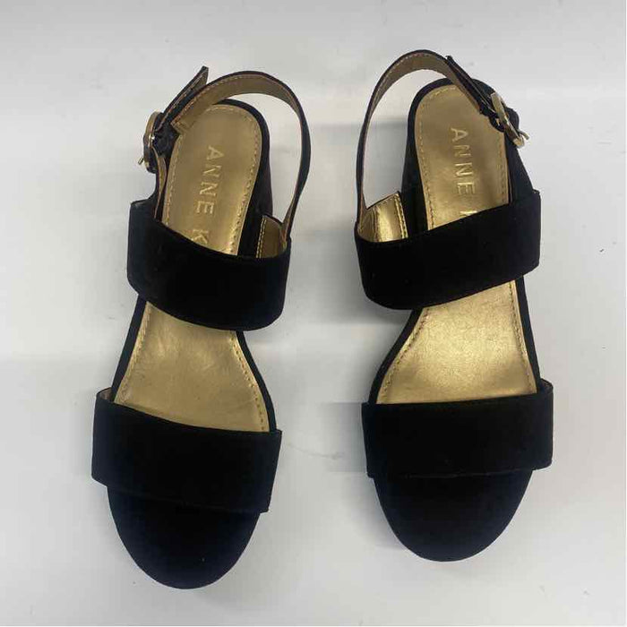 Anne Klein Size 7.5 Women's Black Solid Strappy Sandals