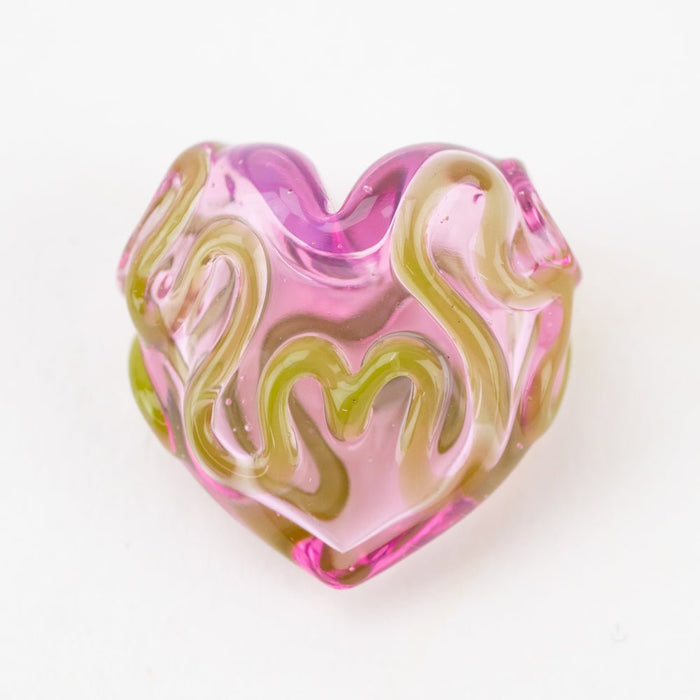 Anthea Glass Flower in Bloom Heart Pendant - Empire Smokes
