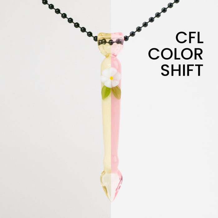 Anthea Glass Pink Flower CFL Dabber Pendant - Empire Smokes