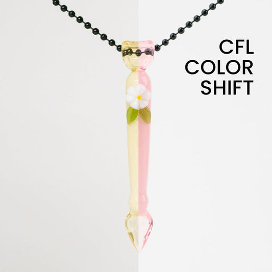 Anthea Glass Pink Flower CFL Dabber Pendant - Empire Smokes