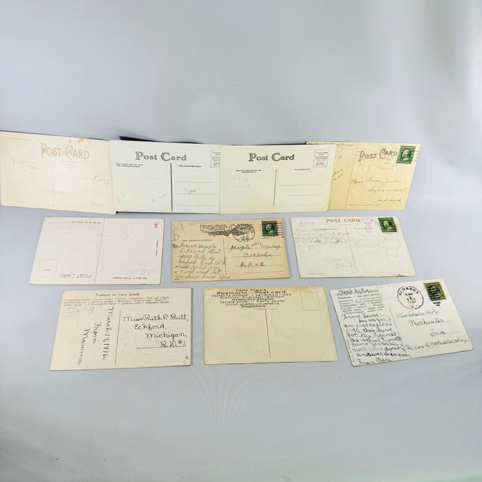 Antique Victorian & Edwardian Postcard Lot of 10, Embossed Floral Greeting Cards, Antique Paper Ephemera Collection