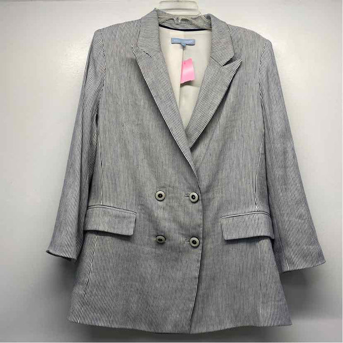 Antonio Melani Women's Size 16-XXL Blue-White Stripe Double Breasted Jacket