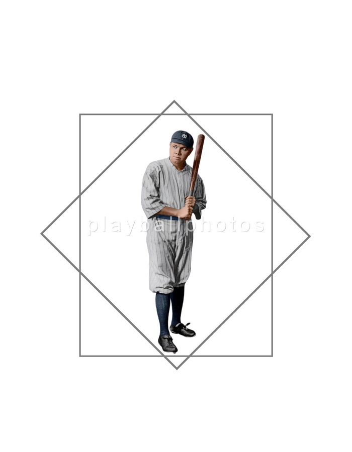 Babe Ruth Colorized 8x10 Print