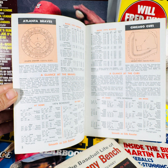 Baseball Magazines & Guides Lot (1974–1980) — Street & Smith’s Yearbooks, Big League Baseball, Baseball Quarterly + Johnny Bench Booklet | Stats & Rosters, Sports History