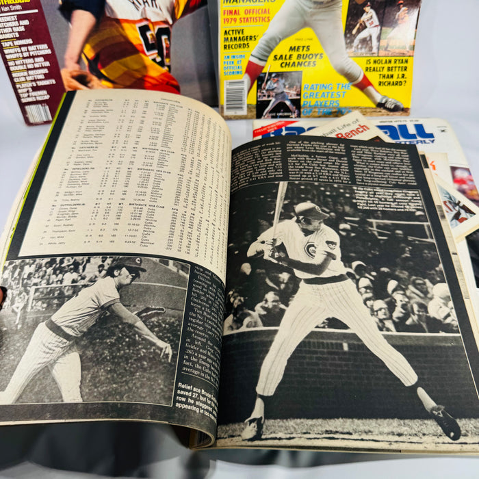 Baseball Magazines & Guides Lot (1974–1980) — Street & Smith’s Yearbooks, Big League Baseball, Baseball Quarterly + Johnny Bench Booklet | Stats & Rosters, Sports History