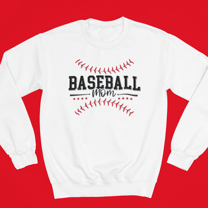 Baseball Mom Graphic Sweatshirt, baseball mom graphic print sweatshirt – alternate view 2