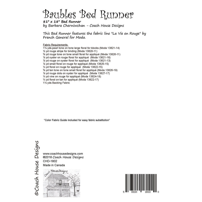 Baubles Bed Runner Downloadable PDF Quilt Pattern