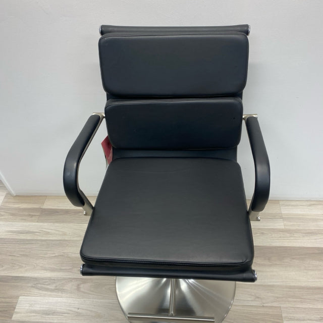 Bayside Swivel Black Faux leather Adjustable Stool