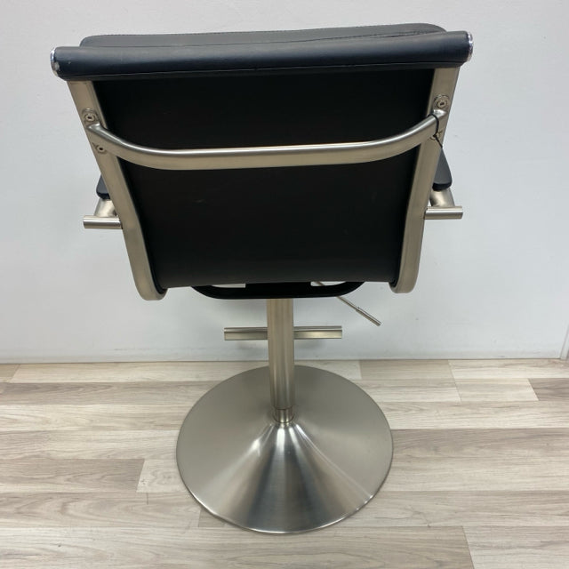 Bayside Swivel Black Faux leather Adjustable Stool