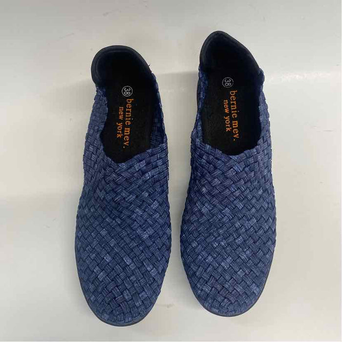 Bernie Mev Size 38-7.5 Women's Blue Woven Clog Shoes
