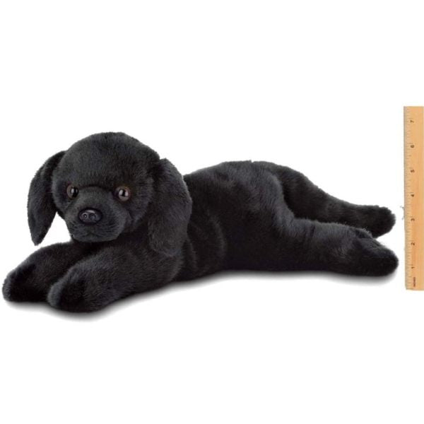 Black Labrador Retriever Plush Puppy Dog Jet Measuring Vertically