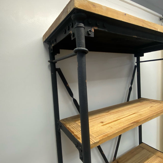 Black Metal-Wood Bookshelf