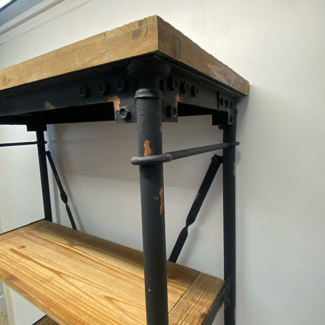 Black Metal-Wood Bookshelf