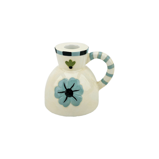 Blue Yoshi candle holder- Pitcher - Precious Sparkle