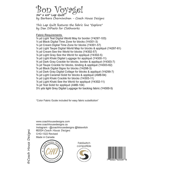 Bon Voyage! Downloadable PDF Quilt Pattern
